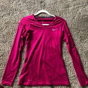 Nike Pink Long Sleeve Workout Top